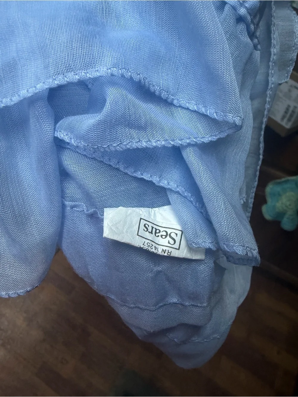 Light Blue Sheer Ruffled Curtain Panels Sears Vintage
